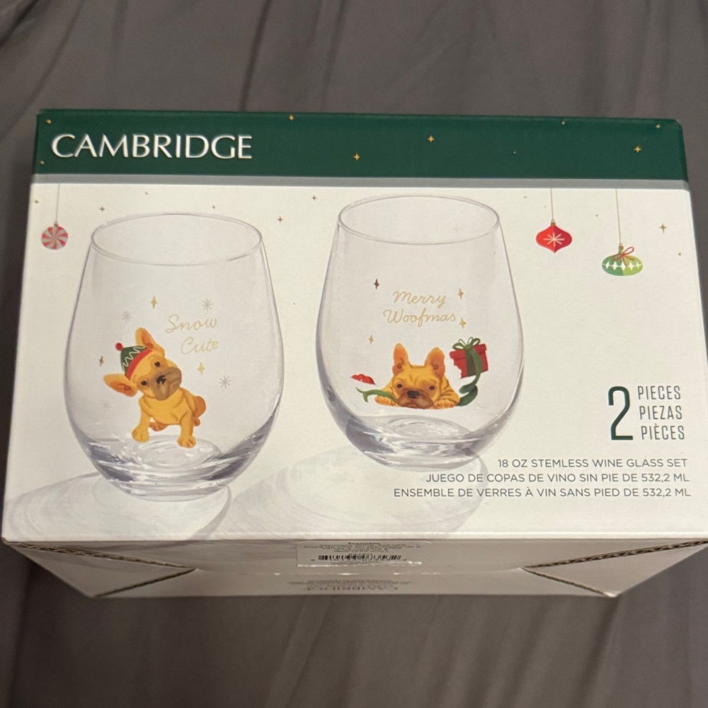 Cambridge French bulldogs holiday glasses